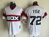 Chicago White Sox #72 Carlton Fisk White Mitchell And Ness Throwback Pullover Stitched Jersey,baseball caps,new era cap wholesale,wholesale hats